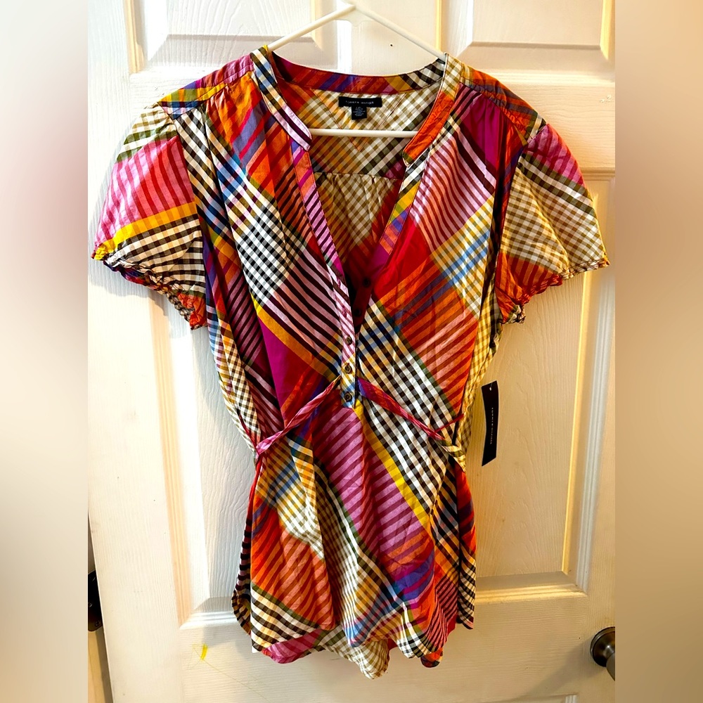 Tommy Hil 16 cotton plaid top